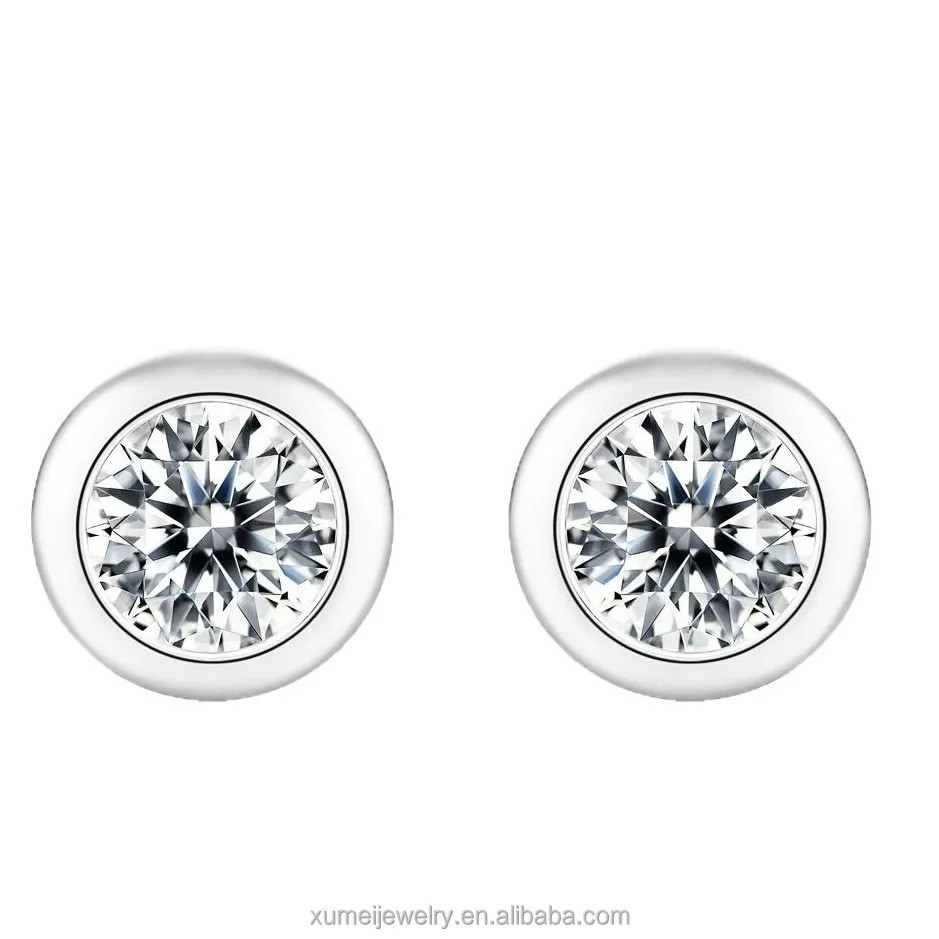 1ct Moissanite Bong Bóng Bông Tai Trang Sức Thời Trang Bông Tai Bạc 925