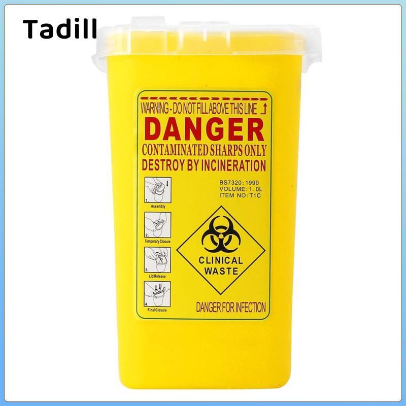 1 Quart Sharps Hộp Đựng Biohazard Xử Lý Lưỡi Kim Thùng Rác Màu Vàng