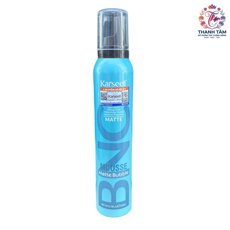 MOUSSE BỌT TẠO KIỂU TÓC KARSEELL BNC MATTE BUBBLE XANH 200ML .TT