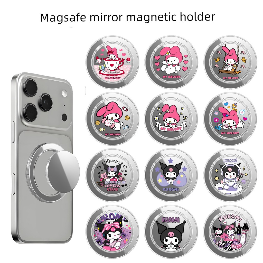 popsocket magsafe popsocket Magsafe Pata Melody Kuromi Từ Tính Mạnh Điện Thoại Di Động Gương Túi Khí