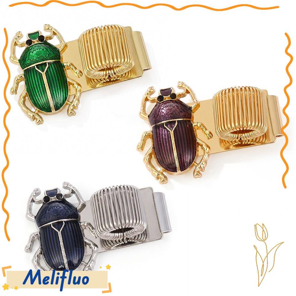 MELIFLUO Scarab Beetle Pen Clip, Kẹp bút đàn hồi kim loại, có vòng bút Scarab Beetle Bookmark Học si