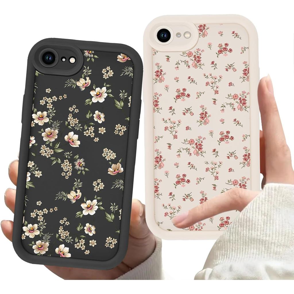 2 Gói Vỏ Điện Thoại Hoa Cho iPhone SE 2022 / SE 2020 / 8 / 7 4.7 ", Ốp In Hoa Dễ Thương Họa Tiết Thi