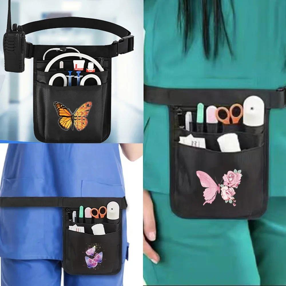 Waterproof  Multi Pocket Work Bags Nurse Organizer Bag Nurse Nylon for Accessories Tool Butterfly Se