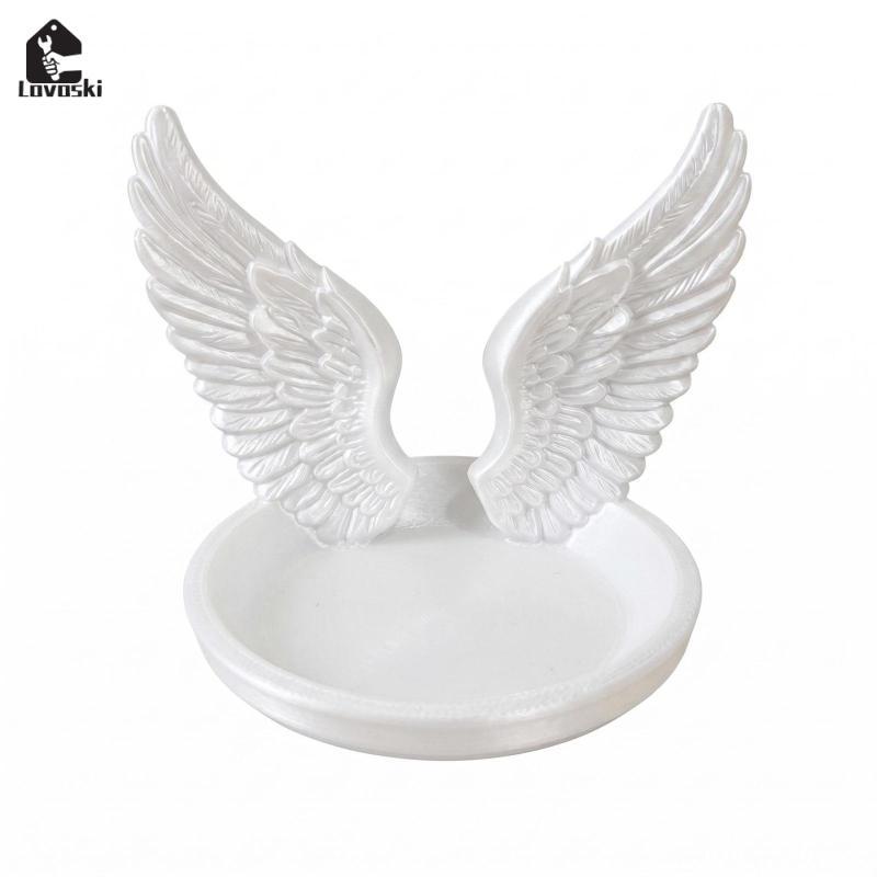 Angel Plume Khay Trang Sức Bóng Thiên Thần Plume Trang Sức Món Ăn Mịn Khuôn Có Cánh Giá Đỡ