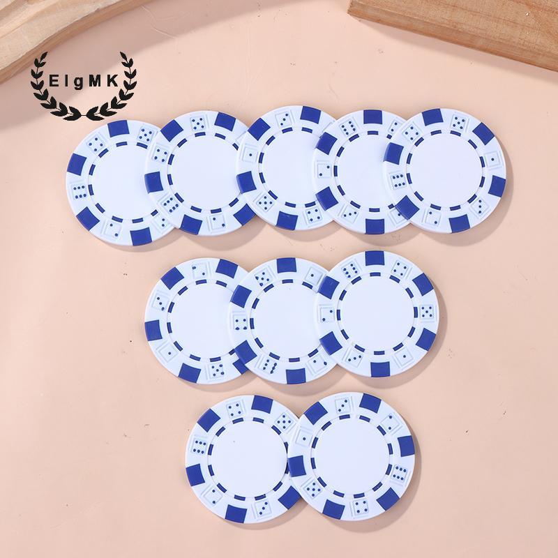 [ElgMK] 10 Chiếc ABS Nhựa Poker Chips Casino Texas Hold 'em Poker Đồng Xu Kim Loại 11.5g Chip Poker 