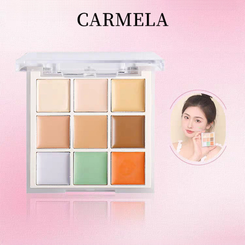 ZHEN ❗⭐CARMELA Nine Color Concealer Face Mask Spot Acne Black Eyes Lastening Brightening Oil Control