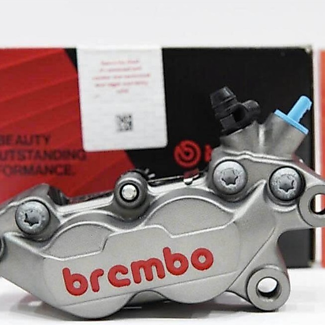 Heo Brembo 4 Pis Đúc Xám Logo Đỏ Bên Phải