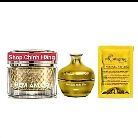Combo 2 sản phẩm gồm kem đêm HA (mới)& face sâm Ncollagen hổ trợ làm đẹp da giảm nám ngày đêm
