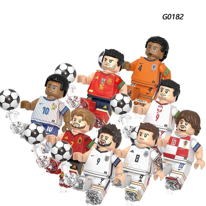 Tương thích với Lego Football World Cup Mbapello Deli Levdovsky Đồ chơi khối xây dựng lắp ráp G01822