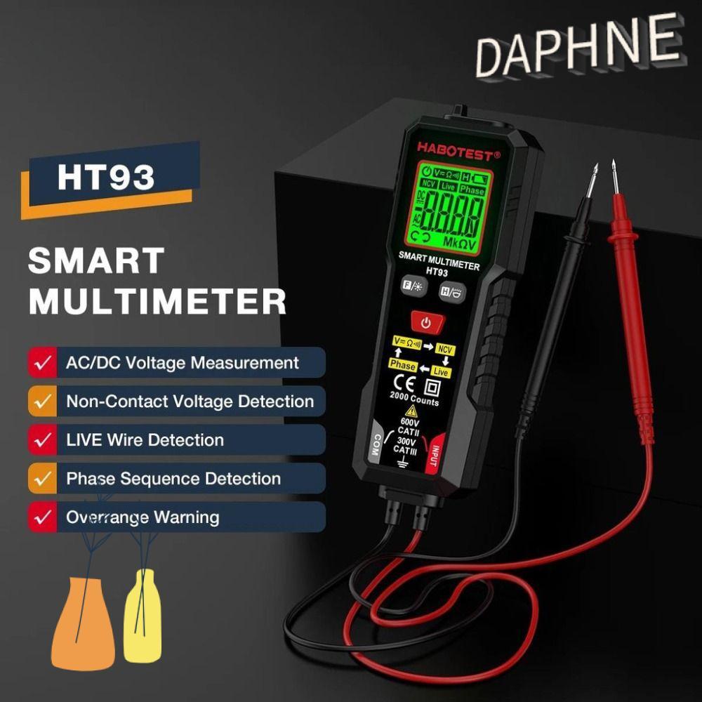 Máy kiểm tra đếm DAPHS, Đồng hồ vạn năng kỹ thuật số RMS HT93 đích thực tự động, 2000 Đếm AC / DC Vo