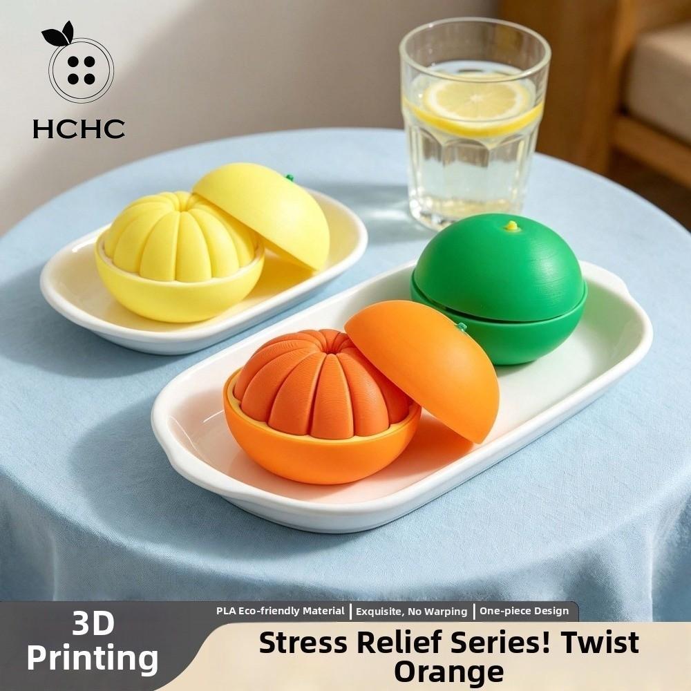 HCHC 3D In Cam, PLA Nhựa Cam Vàng Xanh Cam Đồ Chơi Giải Nén, Đồ Trang Trí Thủ Công Sáng Tạo Bóng Biế