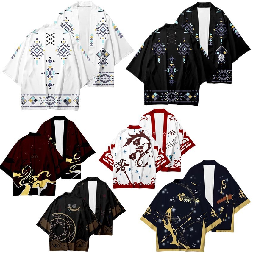 Final Fantasy ff4 Trò chơi Hàng hóa Aramig Dài COS Haori Kimono Áo choàng tắm Nam A Nam Bộ đồ ngủ mù