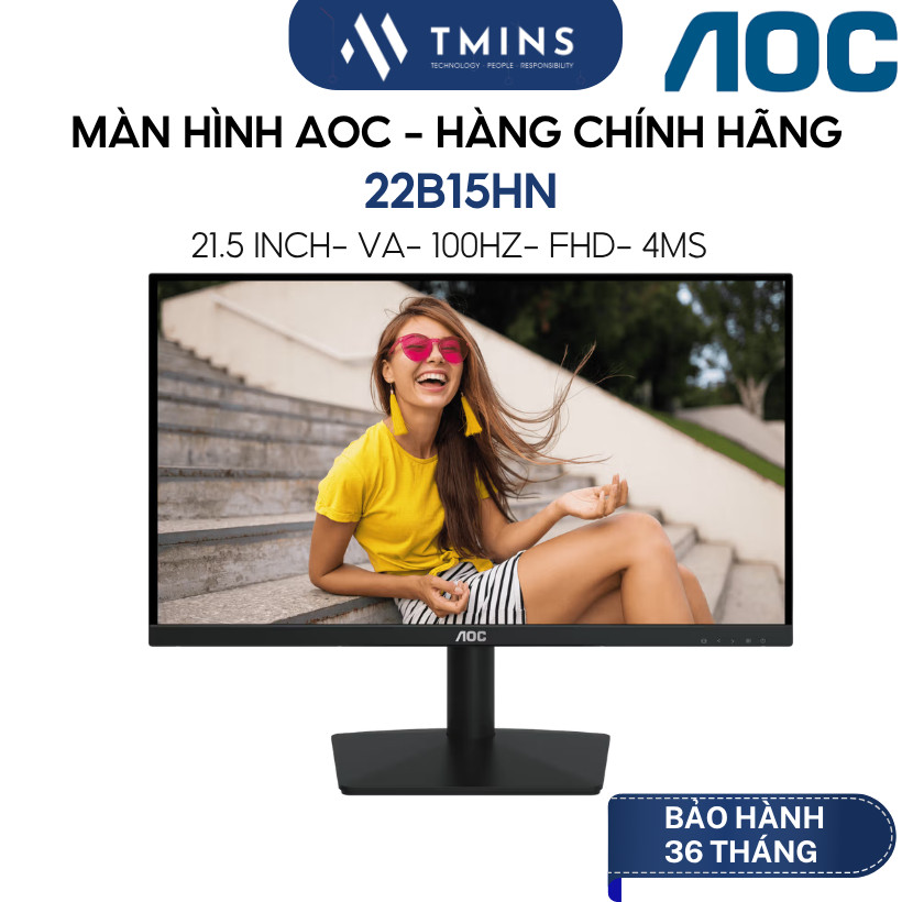 Màn Hình AOC 22B15HN (21.5 inch/ VA/ FHD/ 100Hz/ 4ms) - Hàng chính hãng