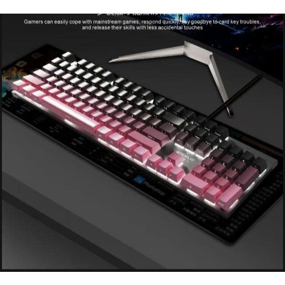sufur Bàn phím cơ có dây model AMG10 AOQELO full phím trục đỏ và nhiều bàn phím cơ khác dùng cho lap