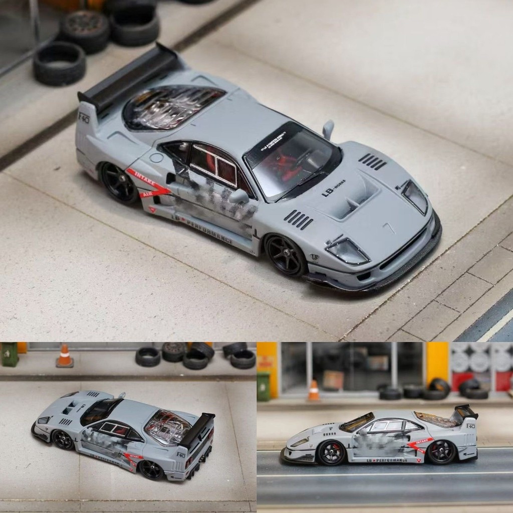 GHOST PLAYER 1:64 Ferrari F40 LBWK Combat Gray Mô Hình Xe Mô Phỏng Quy Mô Nhỏ Hợp Kim Xe Ô Tô Mô Hìn