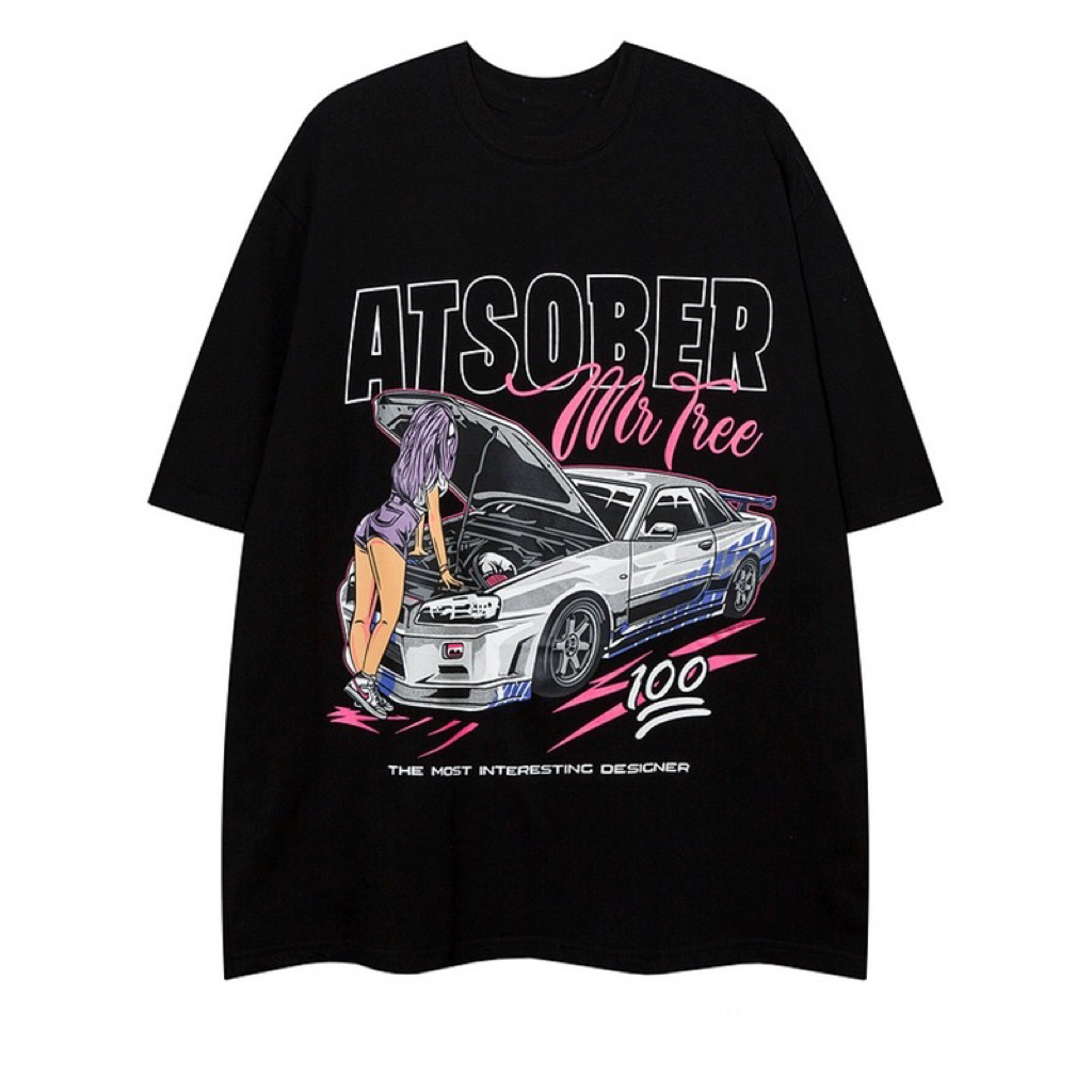 NóngÁo thun ô tô Skyline GTR R34 có in hình hoạt hình Jdm