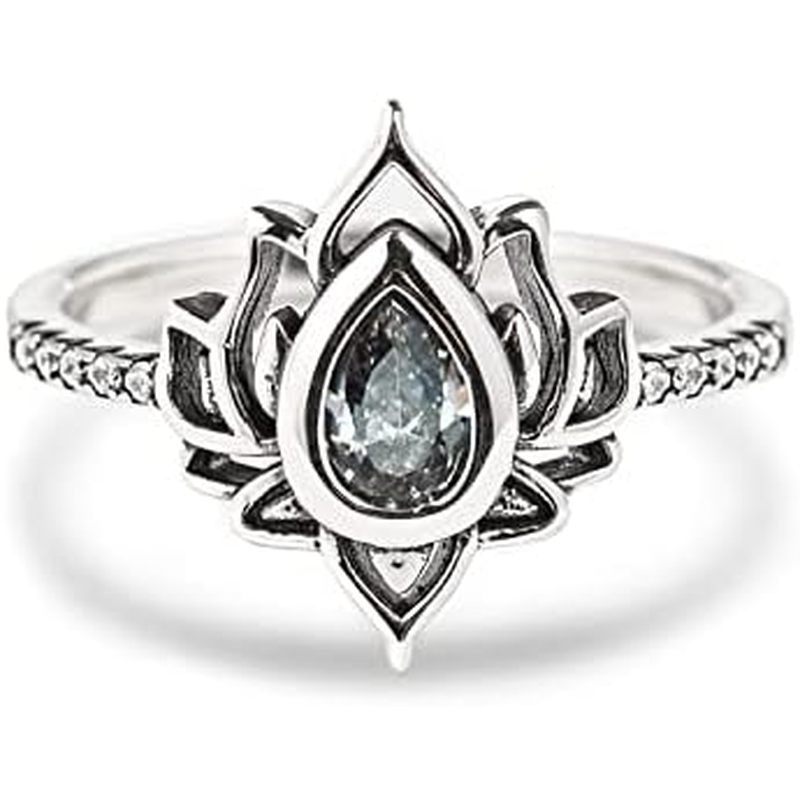 Trao quyền cho phụ nữ, dành cho trang sức Nhẫn bạc Dainty, Nhẫn hoa sen nữ Quà tặng cho câu chuyện C