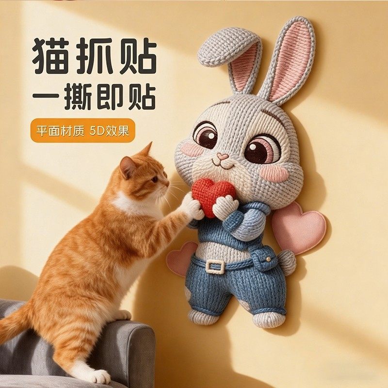 Cat Scratching Board Đồ chơi mài móng vuốt 5D Ba chiều Crazy Animal City Cat Scratching Sticker Chốn