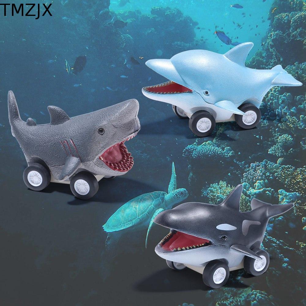 TMZJX Press and Go Car Toy, Great White Shark Đồ chơi ô tô quán tính cá heo dễ thương, giáo dục Cool