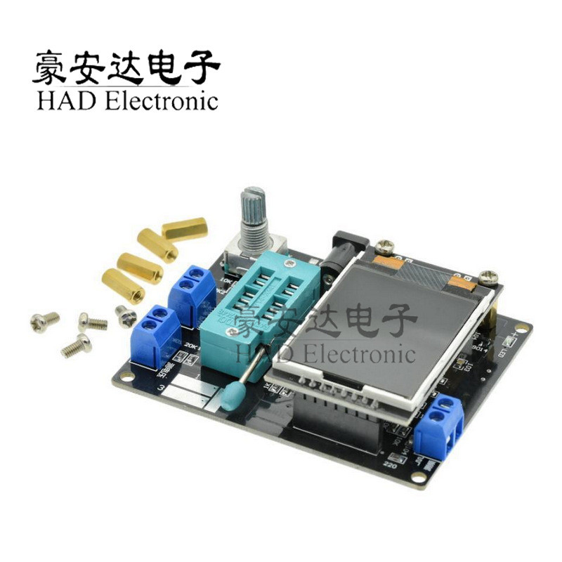 GM328A Transistor Tester Kiểm tra tần số PWM Sóng vuông LCR Meter Vôn kế Đồ họa màn hình đầy màu