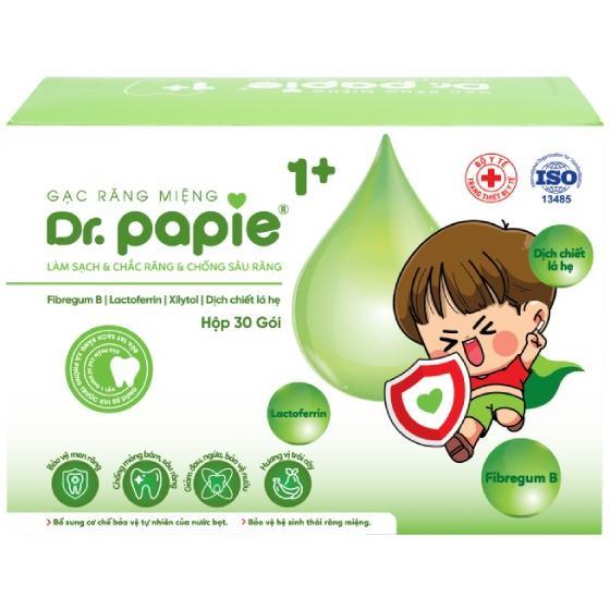 [MALL] Gạc rơ lưỡi Dr.Papie 1+ cho bé - Sạch răng, ngừa sâu