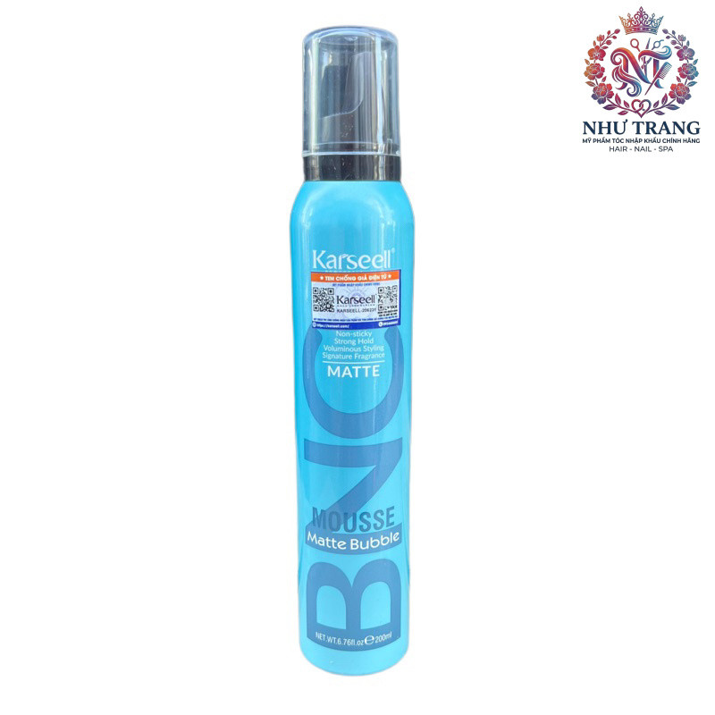 MOUSSE BỌT TẠO KIỂU TÓC KARSEELL BNC MATTE BUBBLE XANH 200ML .NT