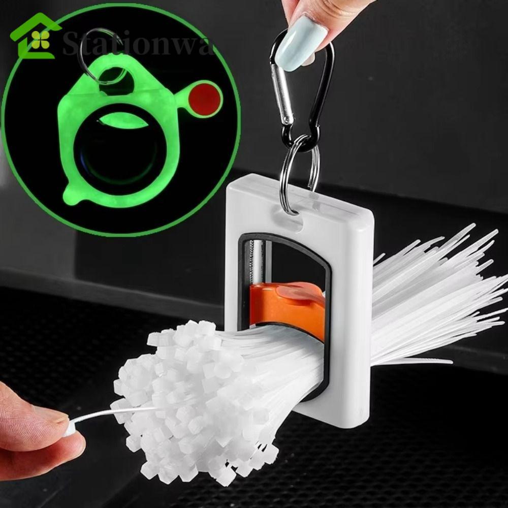 STATIONWA Cable Tie Organizer, Glow In The Dark Square Round Cable Tie Holder, Giá đỡ nhựa di động H