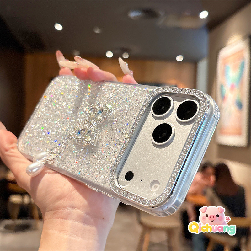 Gem Bownot & Pearl Mặt dây chuyền Kim cương giả cho Huawei Nova 15 14 13 13i 12 12i 11 11i 10 Youth 