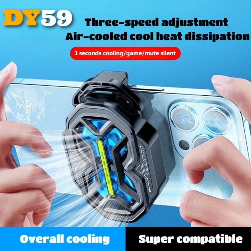 Singee DY59 Mới Di Động Điện Thoại Di Động Quạt Kép Làm Mát Trò Chơi Làm Mát Không Khí 3 Tốc Độ Tích