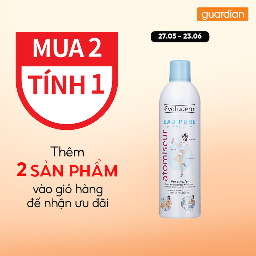 Xịt Khoáng Atomiseur Eau Pure Evoluderm 400ml
