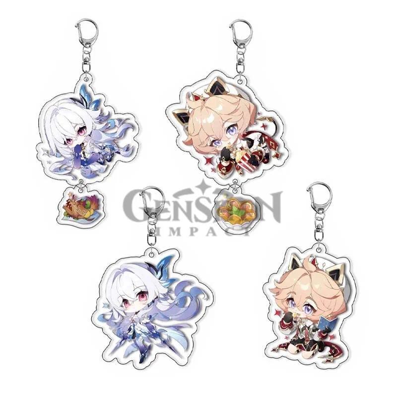 2026New Genshin Impact Trò chơi Skirk Dahlia  Móc khóa Cute Hoạt hình Anime Acrylic Key Ring Backpac