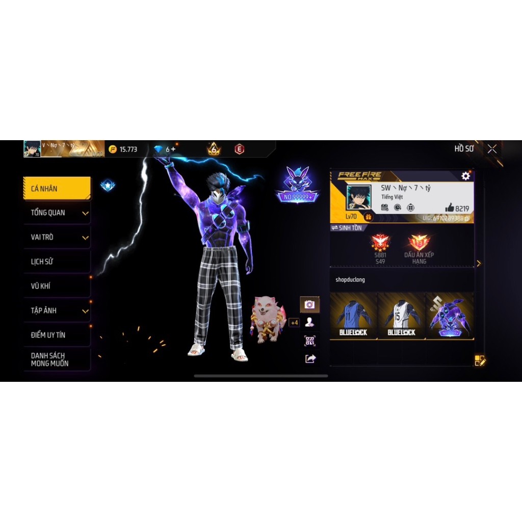 Dịch Vụ Game FF | ShopAccDucLong | FF008 | Nick Ngẫu Nhiên – Có Nhân Vật – Đổi Thông Tin