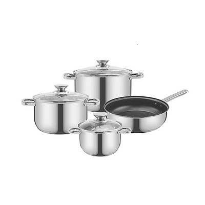 [CHÍNH HÃNG] Bộ nồi chảo FASTER 0301 Plus - Dùng cho bếp từ - 3 nồi, 1 chảo