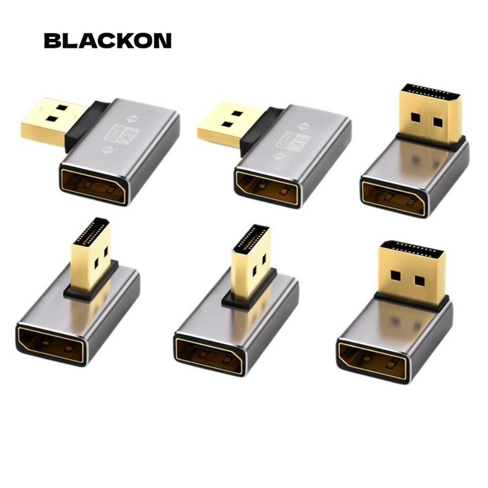 Bộ chuyển đổi cổng hiển thị BLACKON, Bộ chuyển đổi nam sang nữ hình chữ L 8K 60Hz DP, Góc 90 độ DP1.