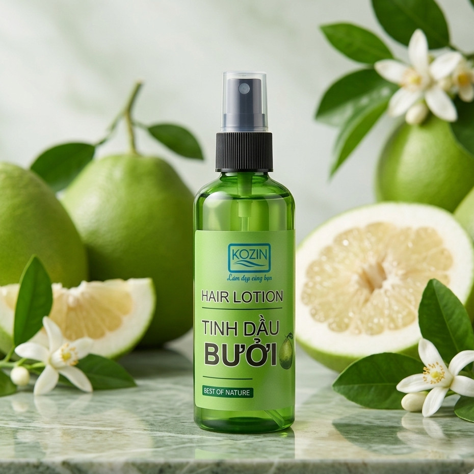 Tinh dầu bưởi KOZIN Hair Lotion 100ml – Kích thích mọc tóc, Ngăn ngừa rụng tóc, Giảm gàu