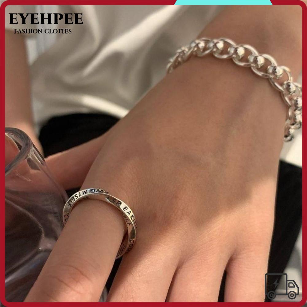 EYEHPEE Mobius Ring, Retro Niche Design Open Mouth Ring, Thời Trang Cá Tính Unisex Đơn Giản Tiếng An