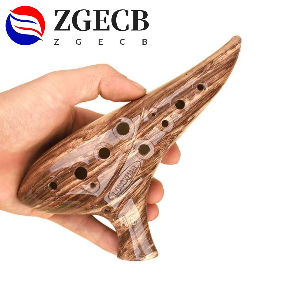 ZGECB 12 Lỗ Ocarina, Kích Thước Nhỏ Thoải Mái Cầm Ocarina Nhạc Cụ, Âm Thanh Mềm Mại Mịn Cong Thổi Ch