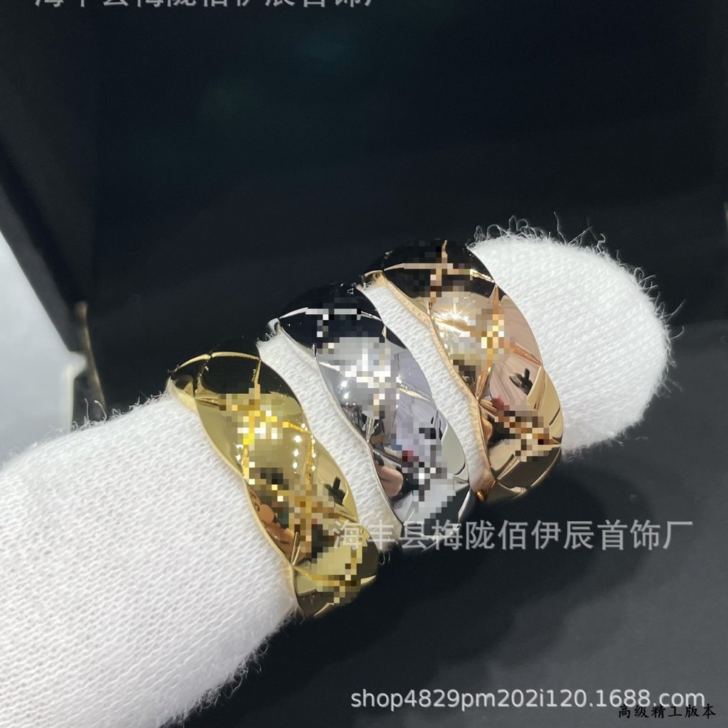 LYQP coco Diamond-studded rose gold ring in wide and narrow versions18kCNC Couple's rings, matching 