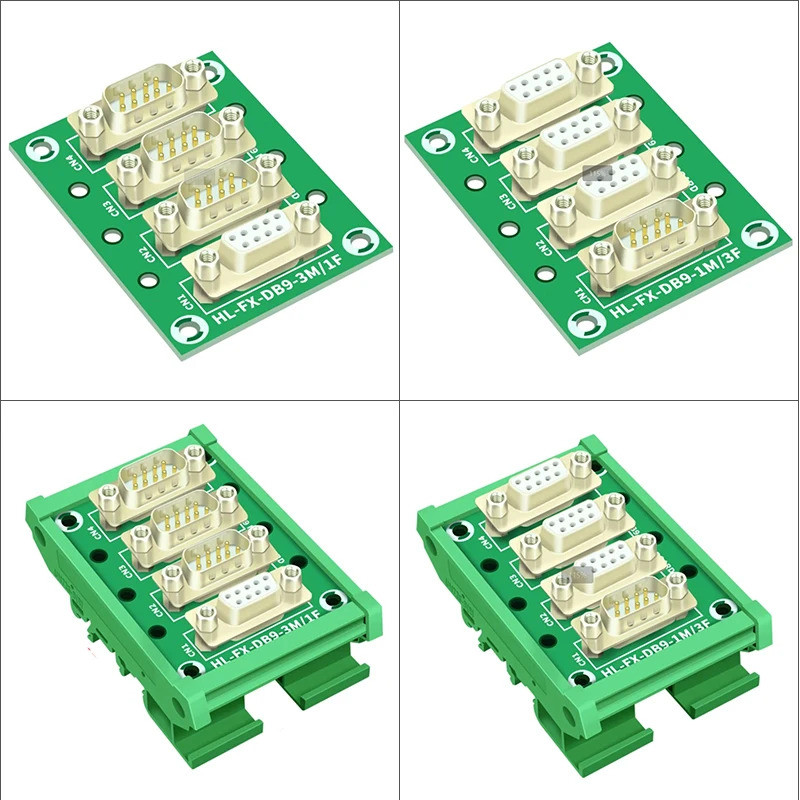 DB9 3Male đến 1Nữ Hoặc 3Nữ đến 1Male D-SUB Bus Board Mô-đun giao diện với DIN Rail Mount Foot DB9 Sp