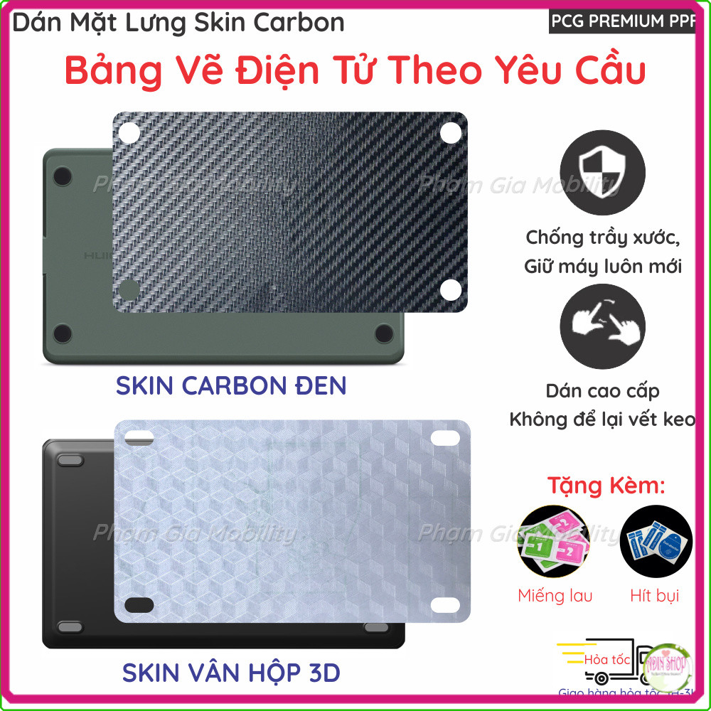 Dán Skin Carbon Mặt Lưng Bảng Vẽ Điện Tử XP Pen (XPPEN), Huion, Wacom, Gaomon, Ugee,... theo yêu cầu