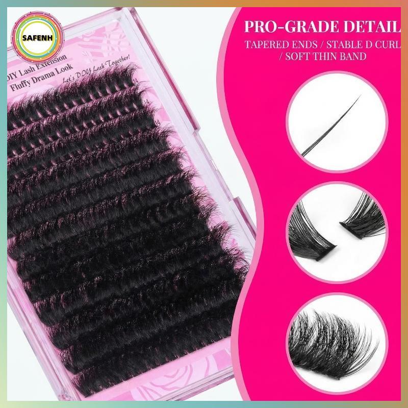 SAFENH 200D Faux Mink Manga Lash, 14-20mm D Curl Lông mi giả VN