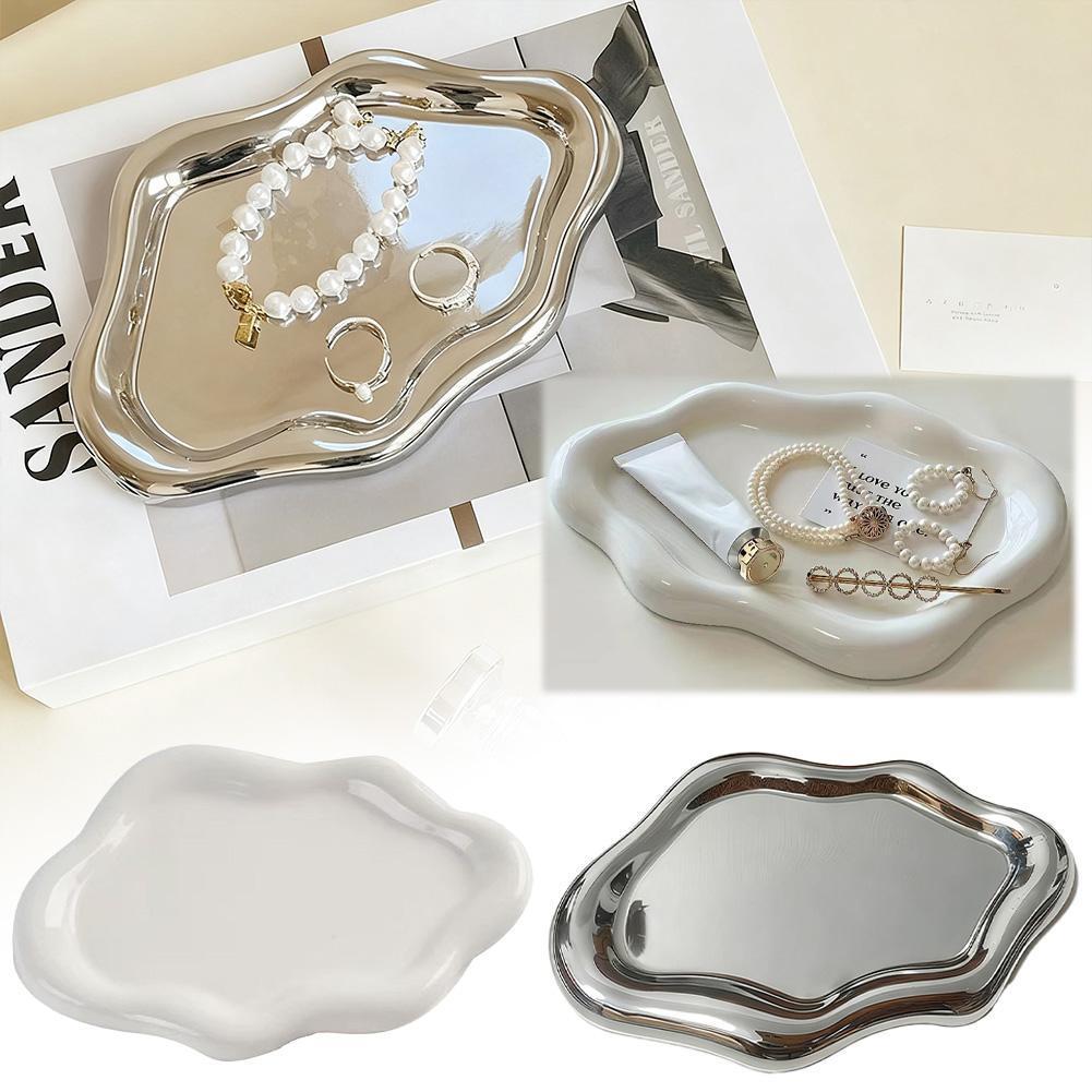 Nhẹ Sang Trọng Khay Nhựa Mini Hình Đám Mây Lưu Trữ Chìa Khóa Lưu Trữ Đồng Hồ Tấm Trang Sức Hiển Thị 