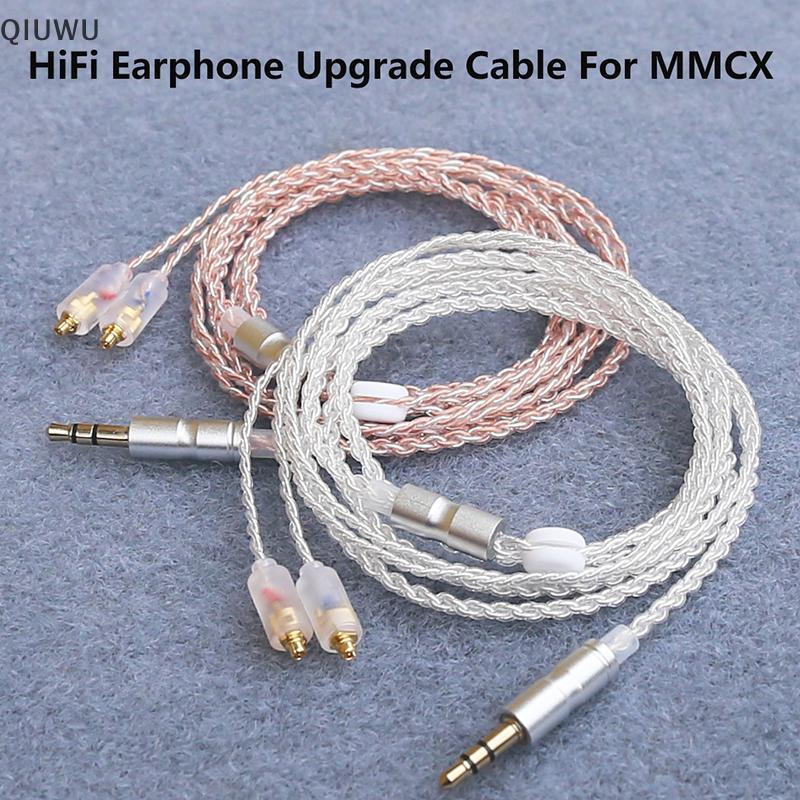 Cáp nâng cấp tai nghe QIUWU HiFi MMCX 3.5mm 1.2m Cáp lõi mạ bạc cho Sennheiser IE200 / IE300 / IE600
