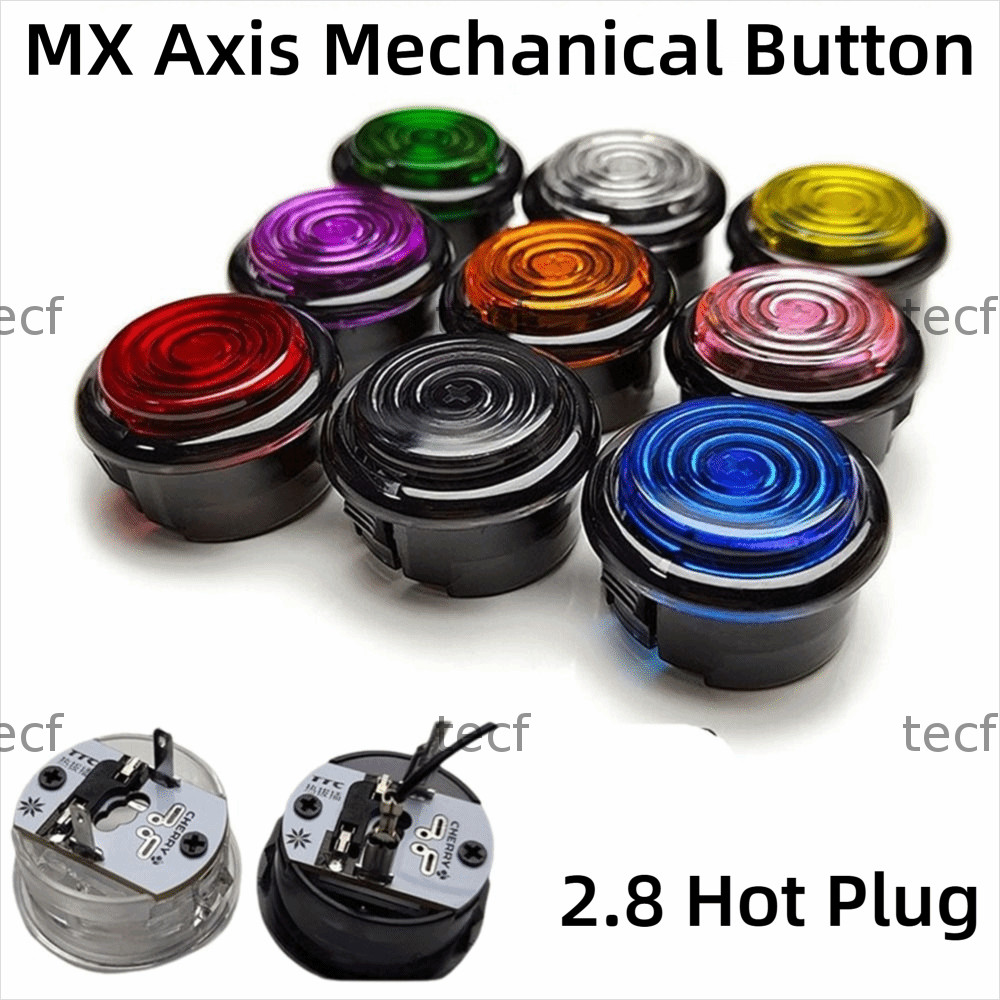 Nút Arcade TECF ST-M4, Khung Đen 2.8mm Cắm Nóng Cơ HITBOX Arcade Nút, Nút Điều Khiển Tương Thích Trụ