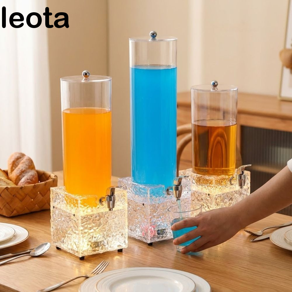 Máy phân phối tháp bia LEOTA, Tháp bia phát sáng LED chống rò rỉ dung tích lớn 2L, Keg di động Đế kế