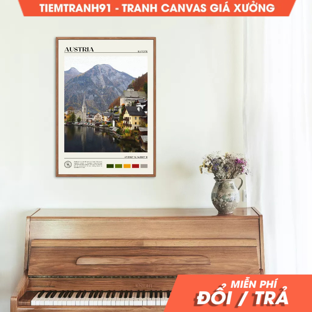 Tranh treo tường, Oil Paint, Austria Wall Art, Austria Poster, Austria Photo, Austria Wall Decor, Eu