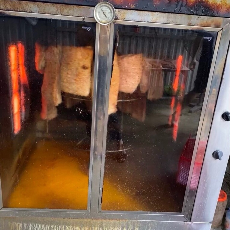 Lu quay heo miếng , lu quay ba chỉ 50kg
