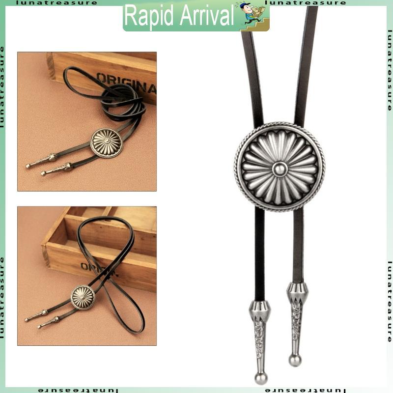 Lun Người Mỹ bản địa Bolo Tie Western Bolo Tie Cà vạt da cao bồi Cà vạt tròn Bolo Tie