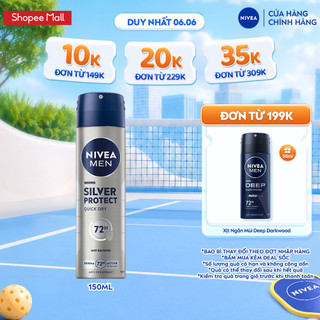 Xịt ngăn mùi nivea men silver protect phân tử bạc ngăn khuẩn gây mùi vượt trội - 82959