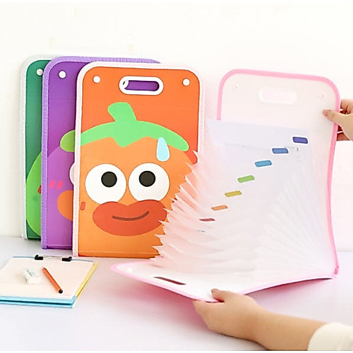 [School Essential] Thư mục tập tin mở rộng 13 ngăn A4 - Bộ sắp xếp tài liệu Accordion nhân vật dễ th